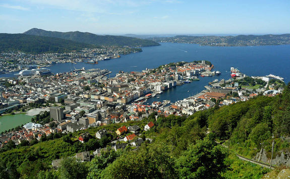 Bergen view from top of Mount Floyen