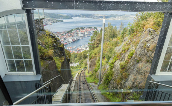 Panorama of Bergen from Floibanen car