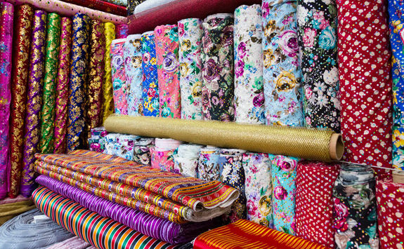 Fabrics in Kemeralti Bazaar