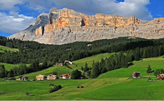 Panorama of the Dolomites rocky mountains Sasso Della Croce