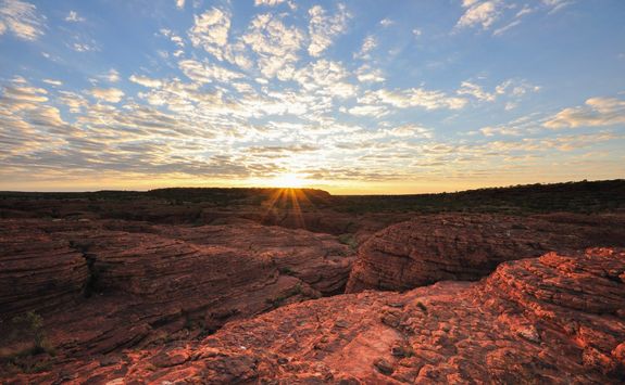 Kings canyon with sunset