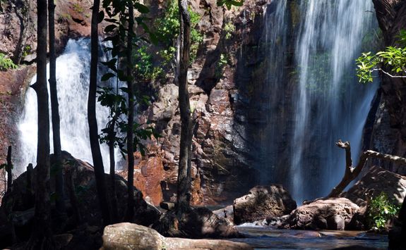 Waterfall nestled in the rainforest of Kakadu National Park
