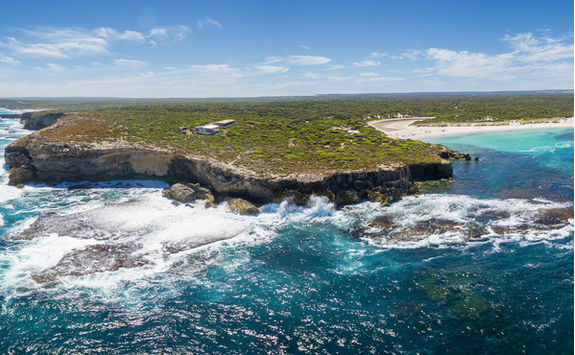 Aerial view of Hanson Bay