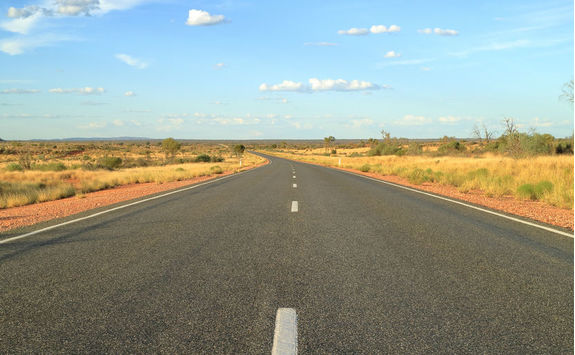 Stuart highway near Alice Springs in Australia