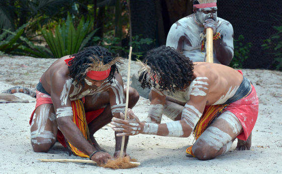 Aboriginals making fire