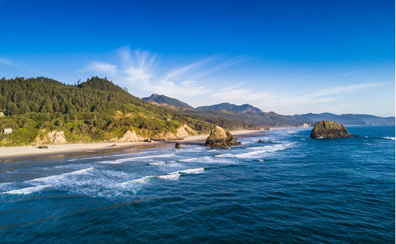 Aerial view of Cannon Beach