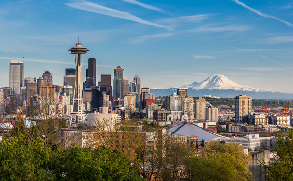 View of Mount Rainier from Seattle