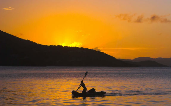 Kayaking during Sunset