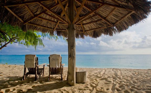 Denis Island chairs on beach