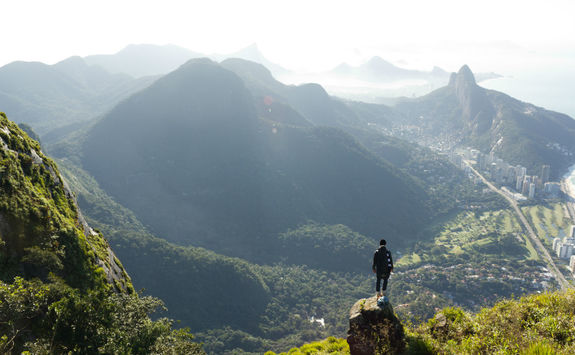 Man looking at Rio de Janeiro from above