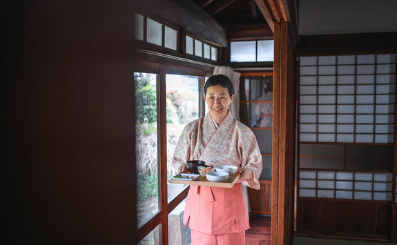 Japanese woman at a ryokan