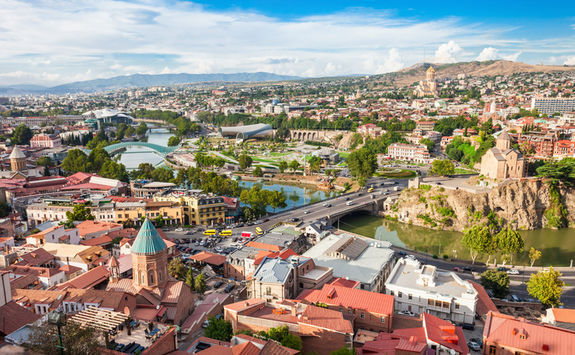 tblisi aerial city view