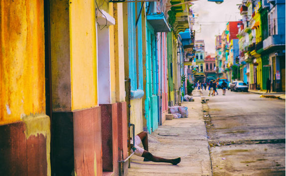 colourful street in havana