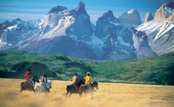 horse riding in the patagonia