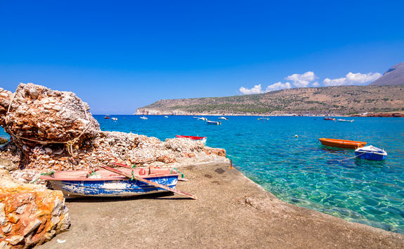 outside cave boat
