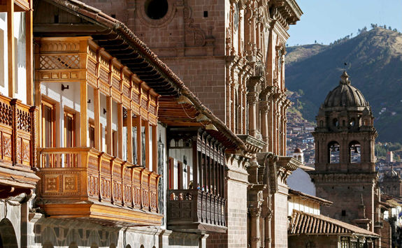 Closeup of Plaza de Armas Cusco