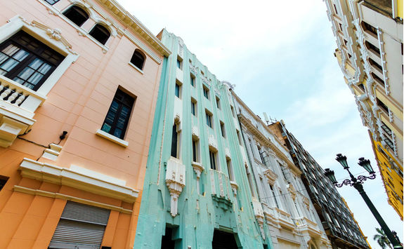 Old buildings in downtown Lima