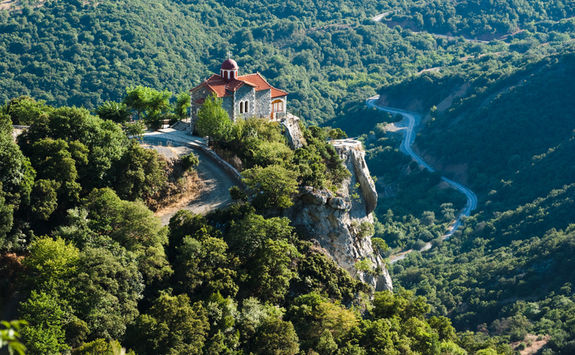 church in loussios gorge