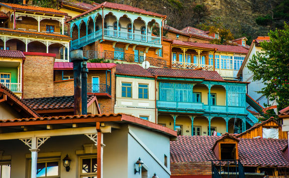 Colourful houses on the streets of Tbilisi, Georgia