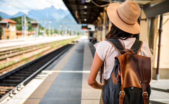 woman train station