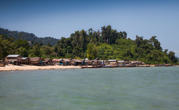 remote village on the beach