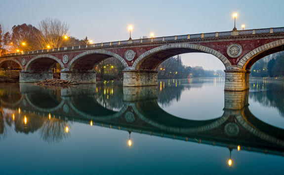 bridge over river po