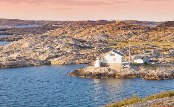 marstrand lighthouse at sunset