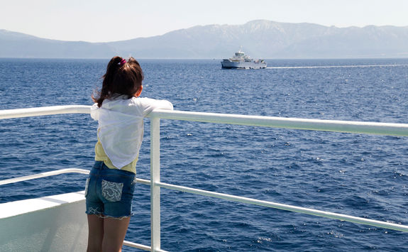 little girl on the ferry