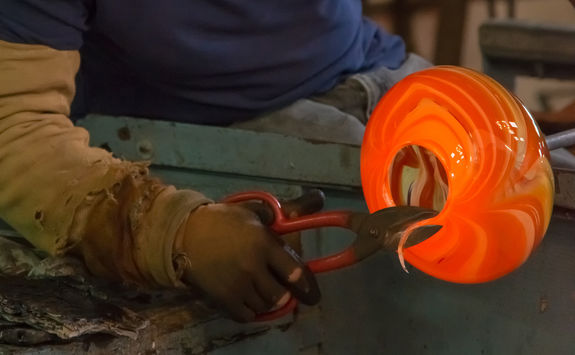 Burano glass blowing
