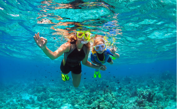 family snorkelling in croatia
