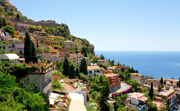 taormina aerial view