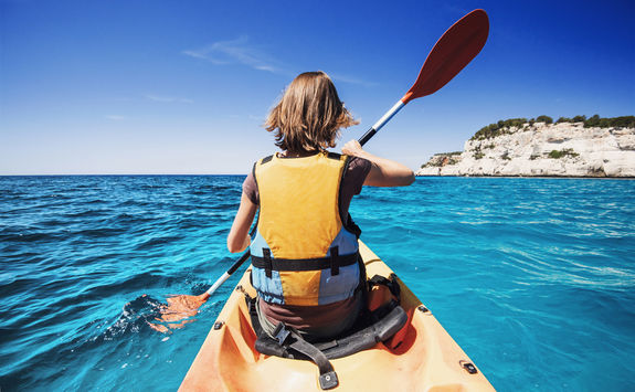 woman kayaking