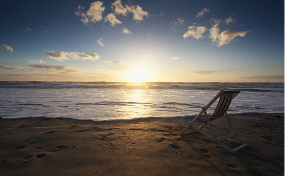 deck chair sunset