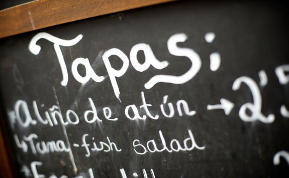 Tapas blackboard in Seville