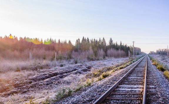 Train tracks in winter