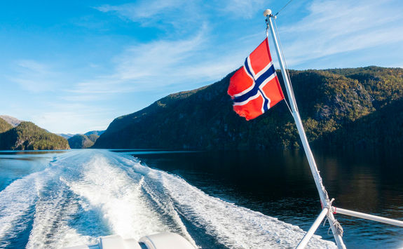 Ferry across the Aurlandsfjord