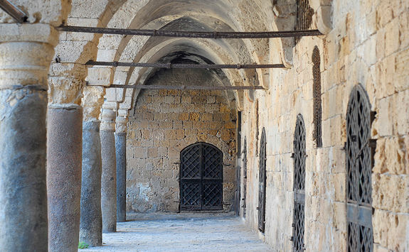 Colonnade at Khan al Umdan, Caravanserai in Acre