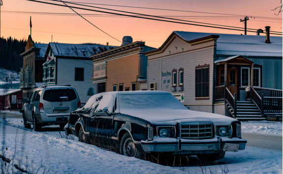dawson city at night