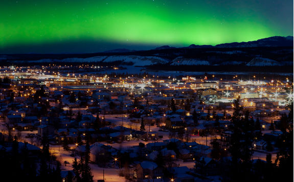whitehorse at night