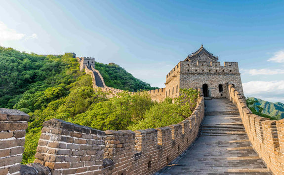 hiking along the Great Wall of China