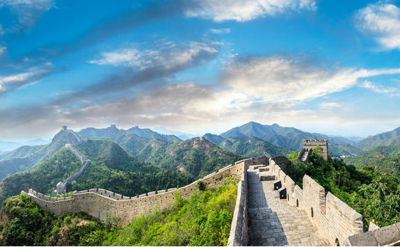 panoramic view of the great wall of China