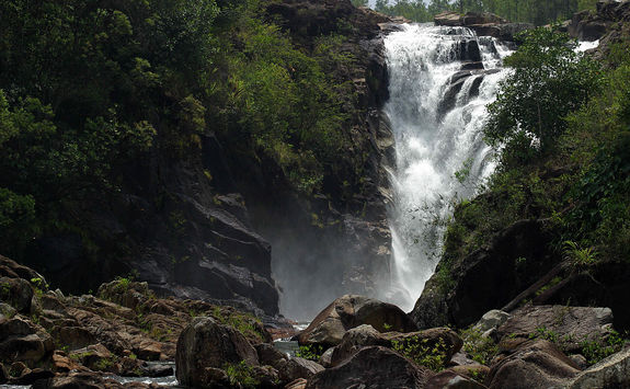 mountain ridge waterfall