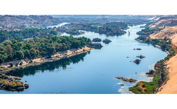 river nile in the city aswan