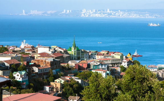 aerial view over valparaiso