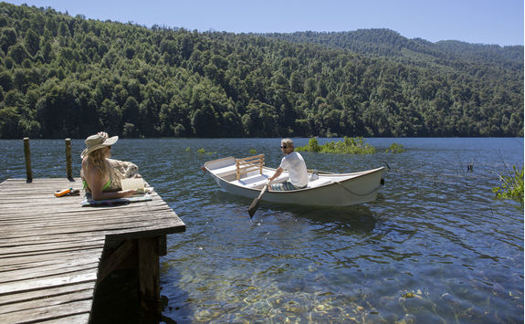 chile southern lakes district rowing boat