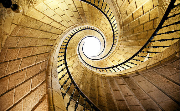 spiral staircase in santiago de compostela