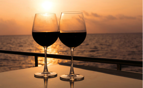 red wine sunset