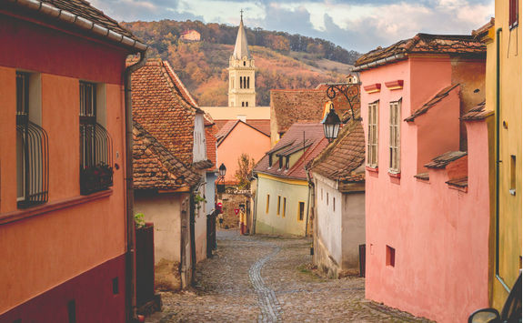 sighiaoara cobbled street