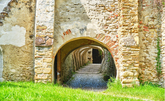 tunnel outside biertan church