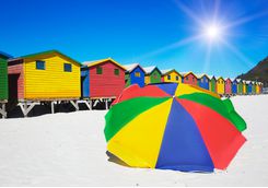 Colourful Umbrella on the Beach